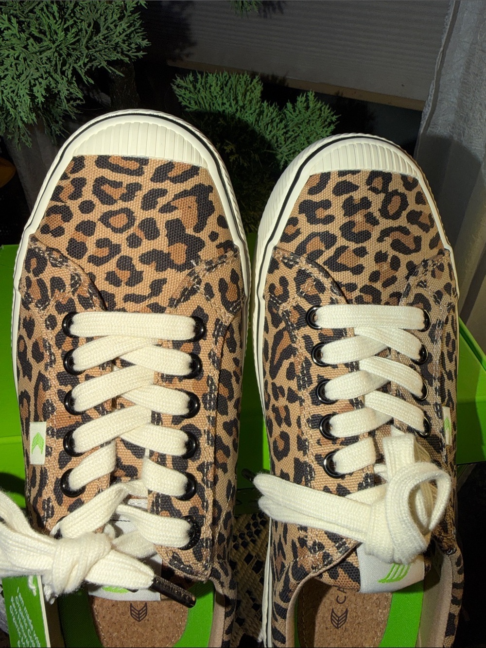 Cariuma Leopard Print Canvas Sneakers in Brown and Cream - Picture 7 of 7
